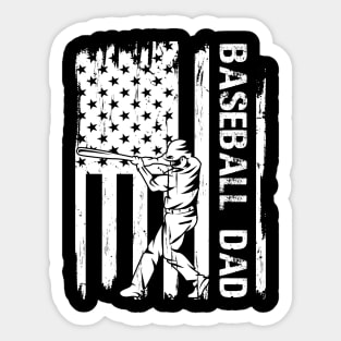 Baseball Dad Catcher USA Flag Father's Day Sticker